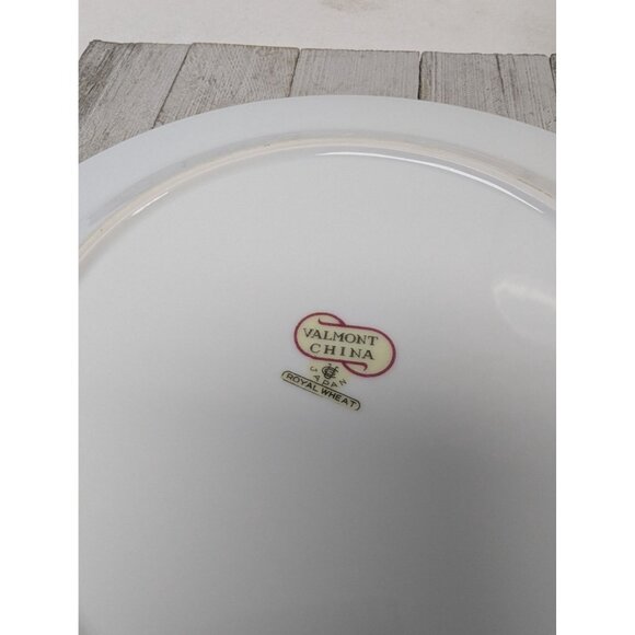 Vintage Valmont Royal Wheat Platinum Trim Set of 2 Dinner Plates 10 1/4" - Picture 5 of 6